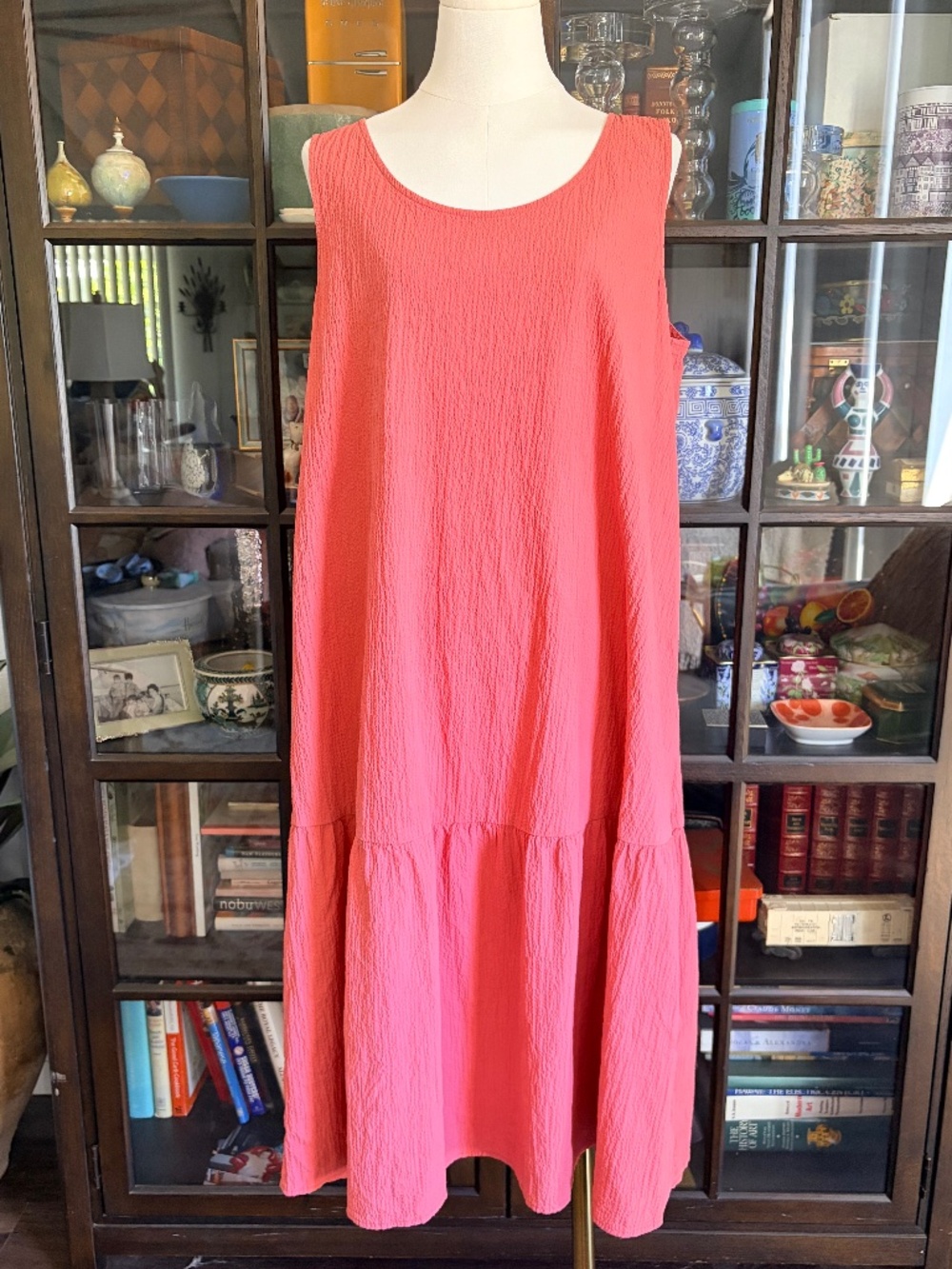 Eileen Fisher, Organic Pucker Cotton Dress, size Large